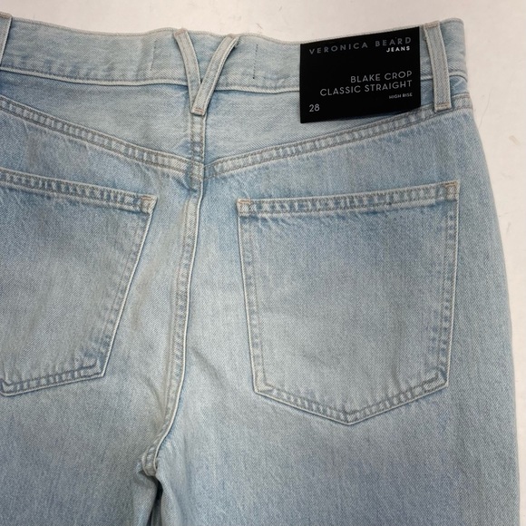 Veronica Beard Blake High-Rise Classic Straight Crop Jeans Aire Wash Size 28 - Picture 8 of 17